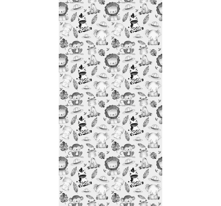 Grey baby animals children room roller blind - TenStickers