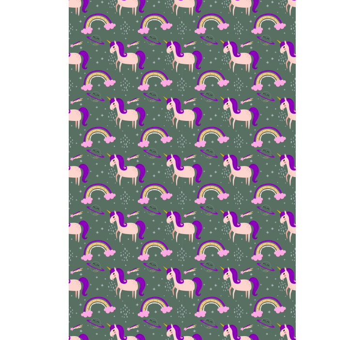 Purple unicorn pattern children room roller blind - TenStickers