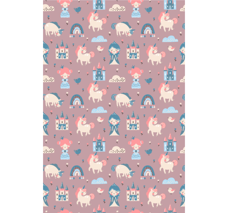 Unicorns and castles children room roller blind - TenStickers