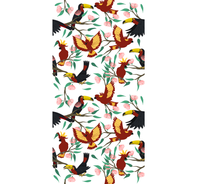 Tropical Bird Patterns animal roller blind - TenStickers
