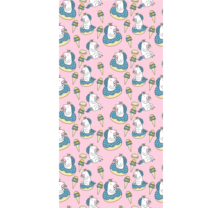 Playful Unicorns Eating fun roller blind - TenStickers