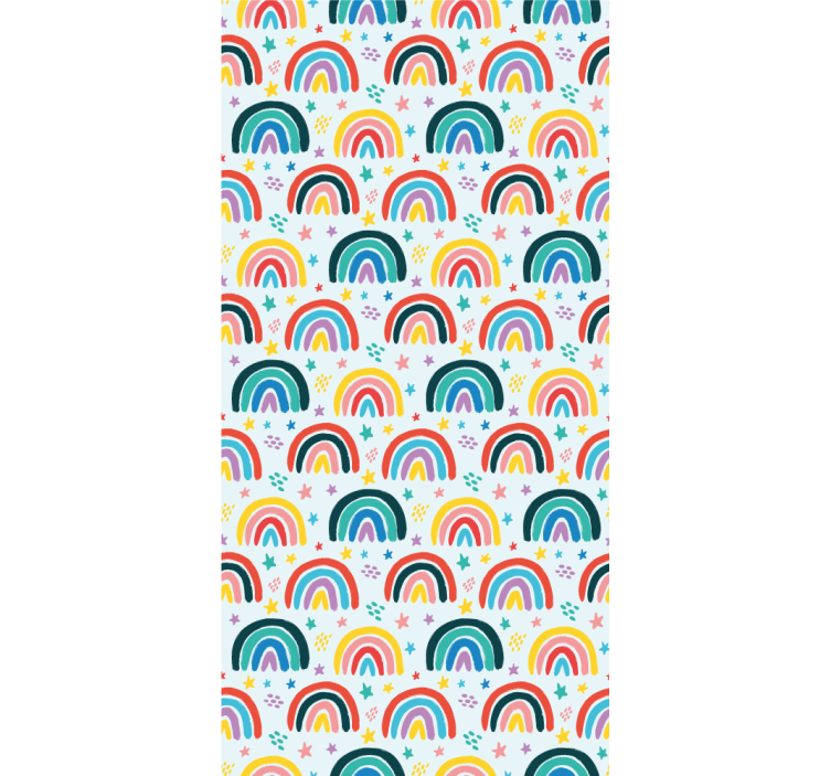 Blue rainbow patterns children room roller blind - TenStickers