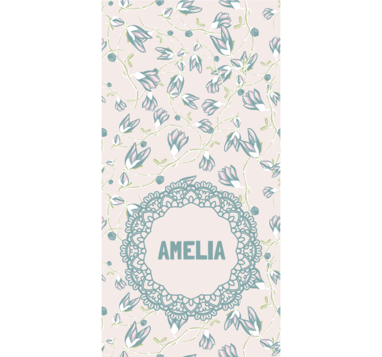 Name with delicate floral motif teenage bedroom roller blind - TenStickers