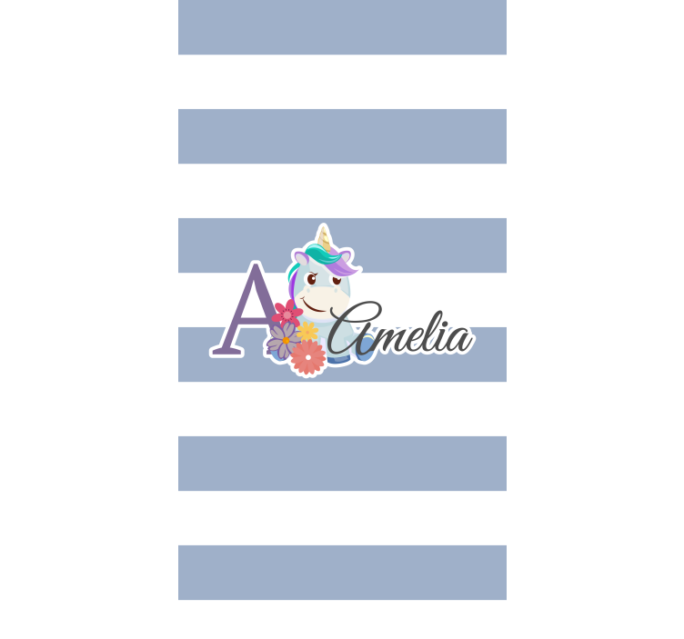 Unicorn name personalised children room roller blind - TenStickers