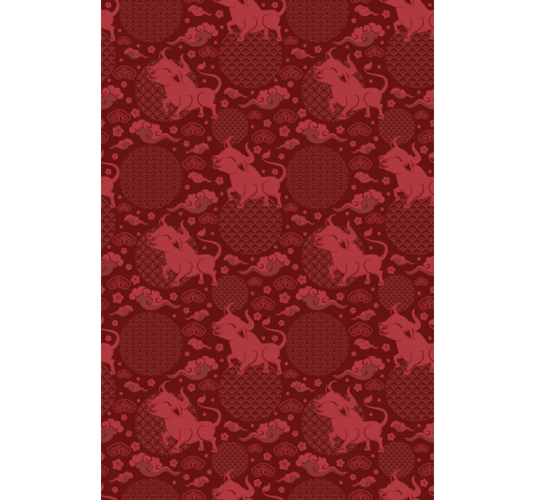 Reddish Bull Pattern animal roller blind - TenStickers