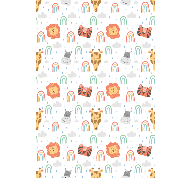 Wild animals with rainbows scandinavian roller blind - TenStickers