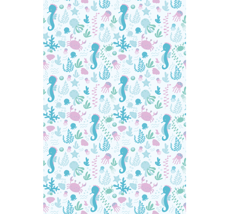 Seahorse pattern bathroom roller blind - TenStickers
