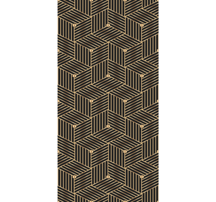Golden geometric deco pattern Elegant blind - TenStickers