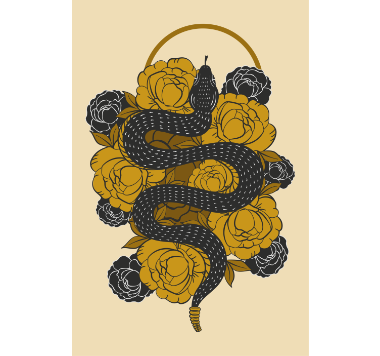 Snake Among Flowers animal roller blind - TenStickers