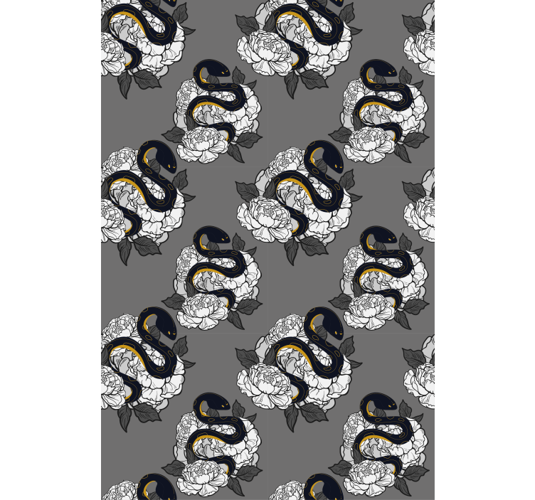 Snake and flower pattern animal roller blind - TenStickers