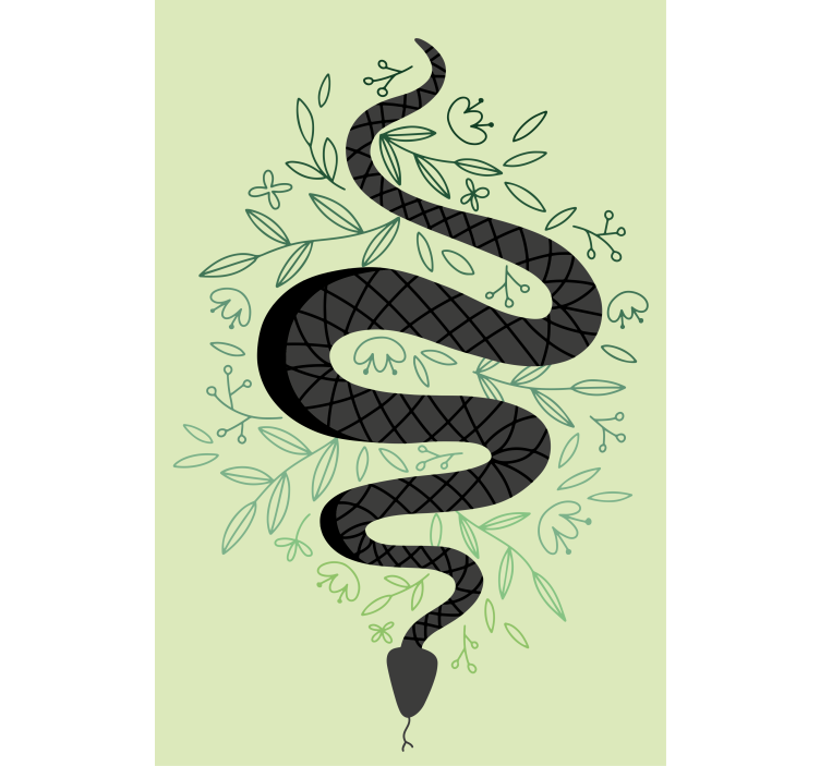 Snake with Leaves animal roller blind - TenStickers