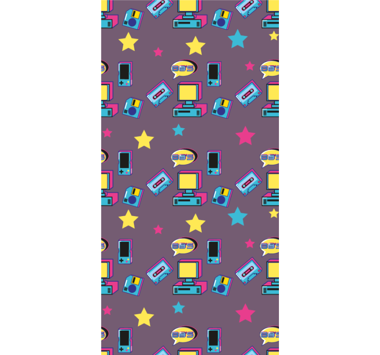 Retro Gaming Icons geek roller blind - TenStickers