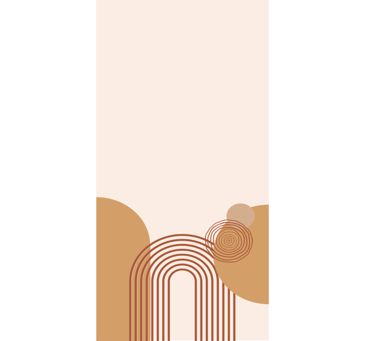 Curved line beige design modern roller blind - TenStickers