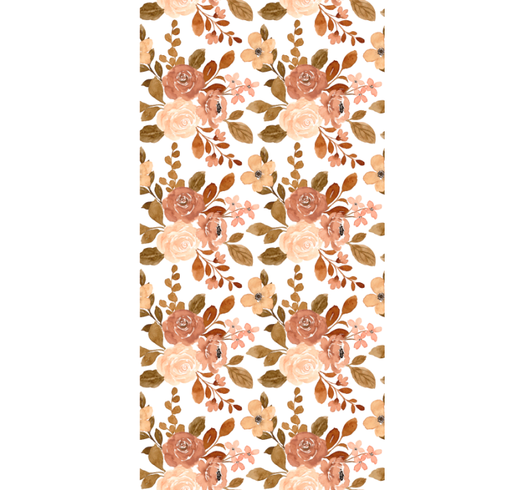 Romantic beige pattern flower roller blind - TenStickers