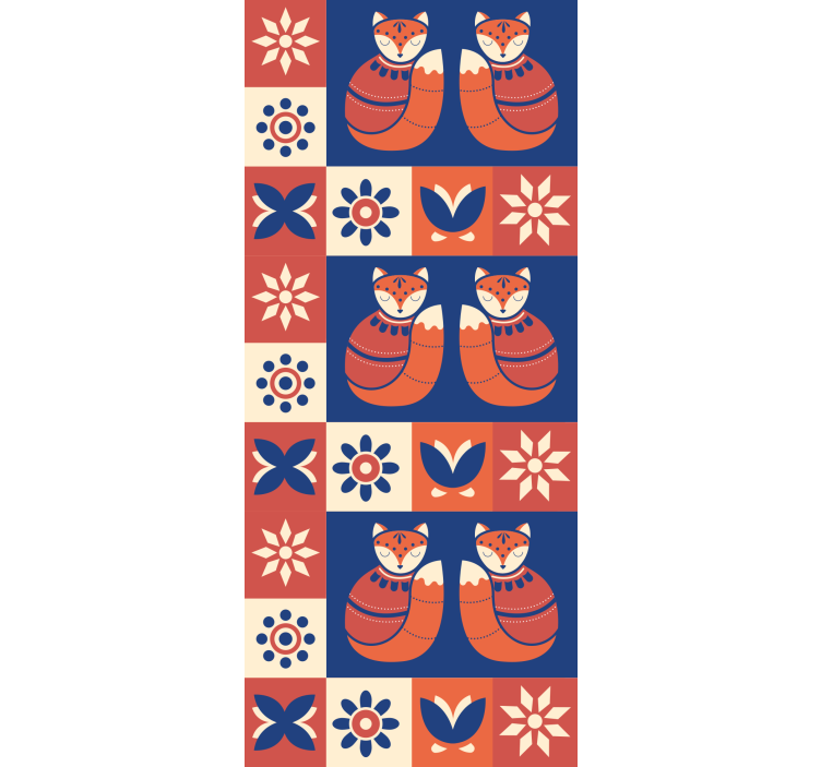 Charming Fox Patterns animal roller blind - TenStickers