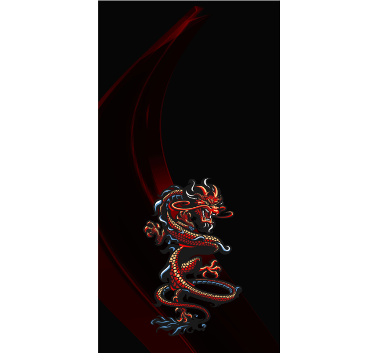 Dark Curled up Dragon Various animal blind - TenStickers