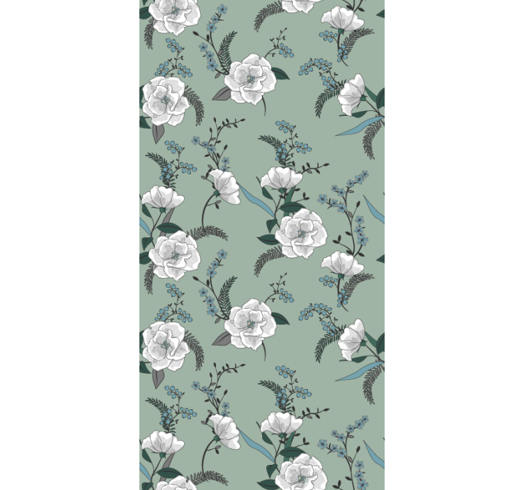 Magnolia Floral Pattern flowers and plants roller blind - TenStickers