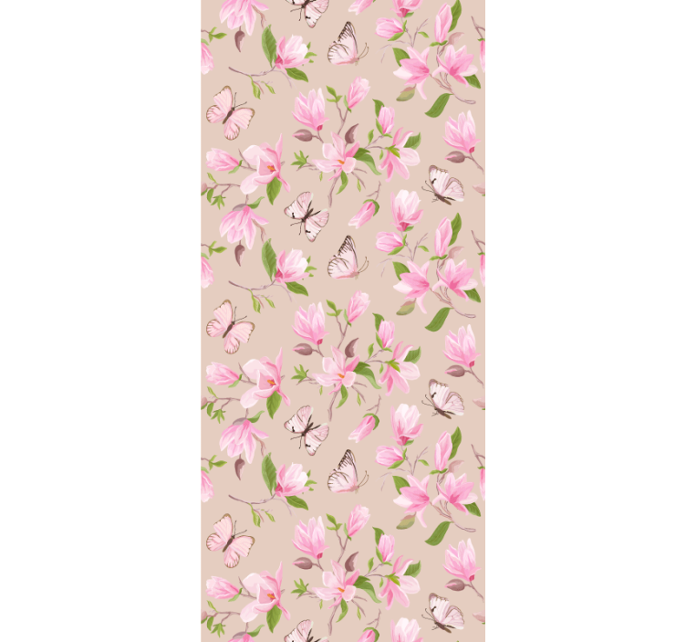 Delicate Floral Butterflies flowers and plants roller blind - TenStickers