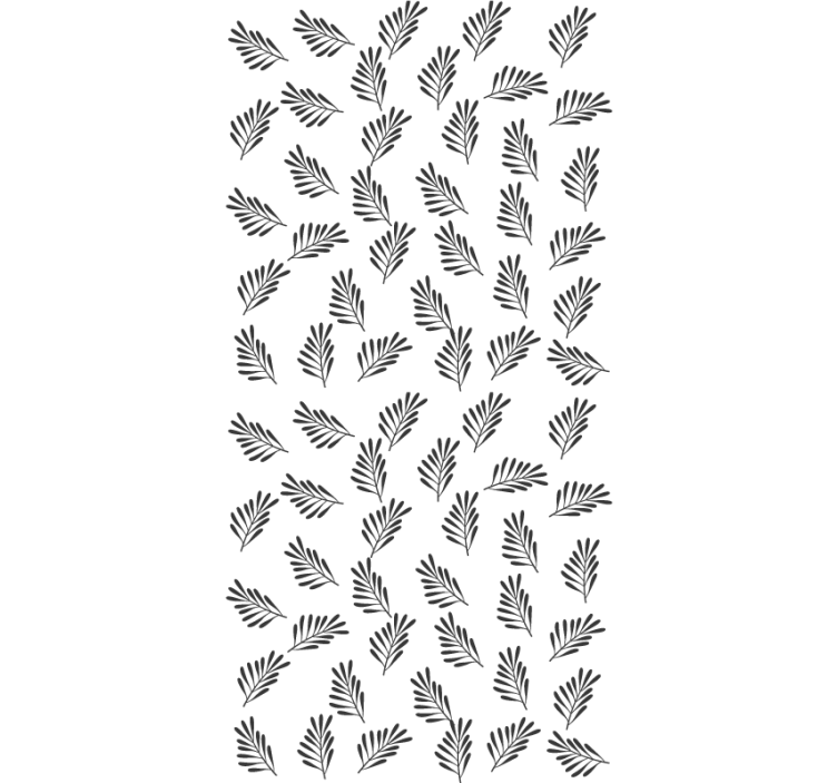 Leafy black and white motif flowers and plants roller blind - TenStickers