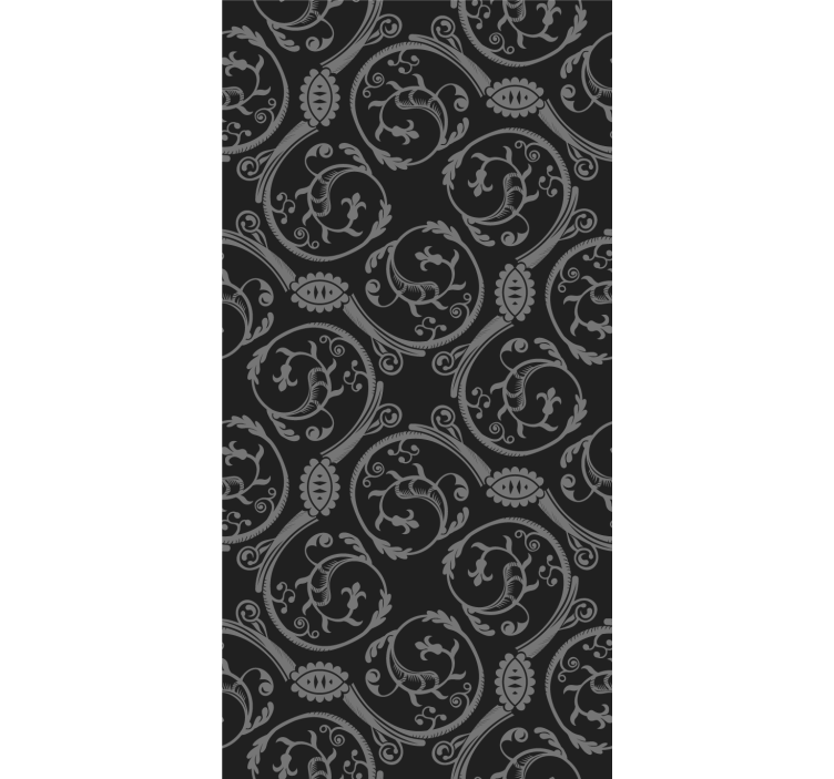 Grey floral motif elegant roller blind - TenStickers