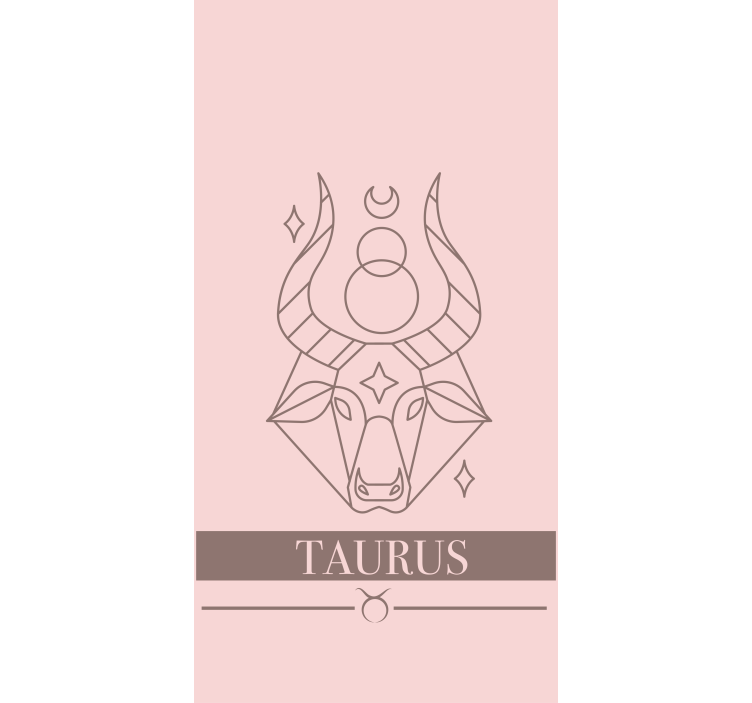 Taurus zodiac design text roller blind - TenStickers