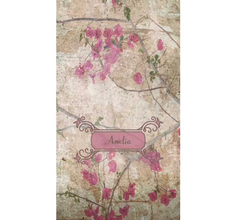 Floral elegance with name flower roller blind - TenStickers