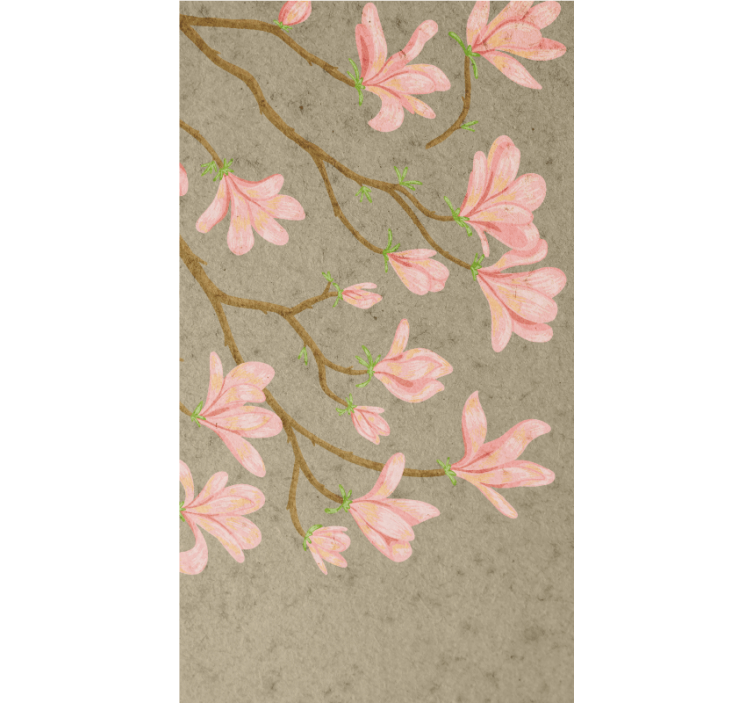 Gentle Pink Flowers flowers and plants roller blind - TenStickers