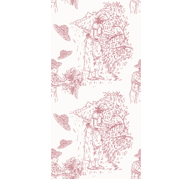 Harvest Scene Illustration flowers and plants roller blind - TenStickers