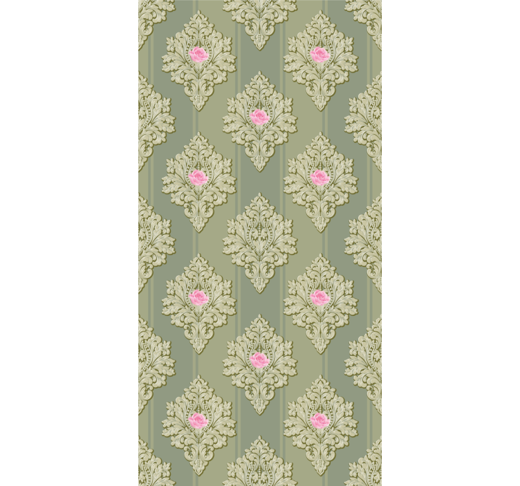 Retro botanical motif flower roller blind - TenStickers
