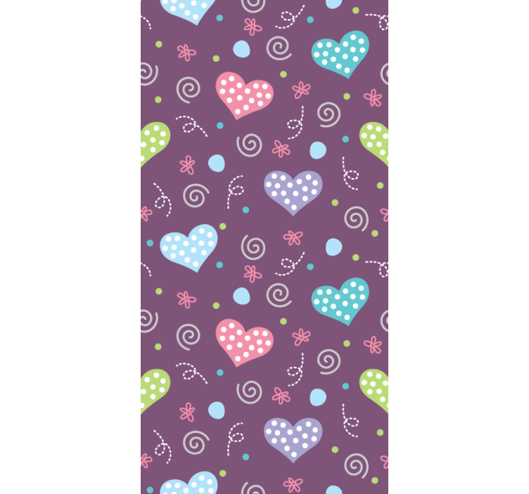 Colorful heart patterns romantic roller blind - TenStickers