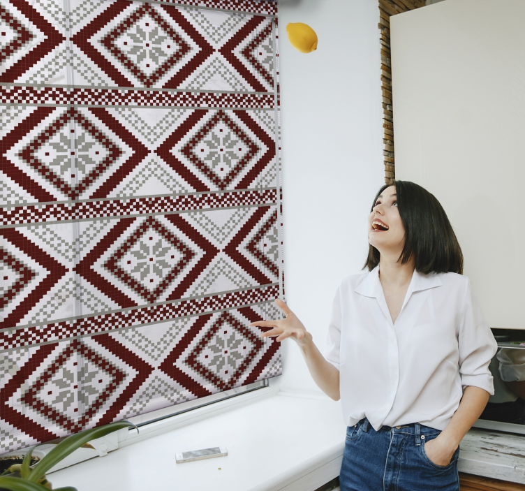 Texture and pattern roller blind geometric fabric design - TenStickers