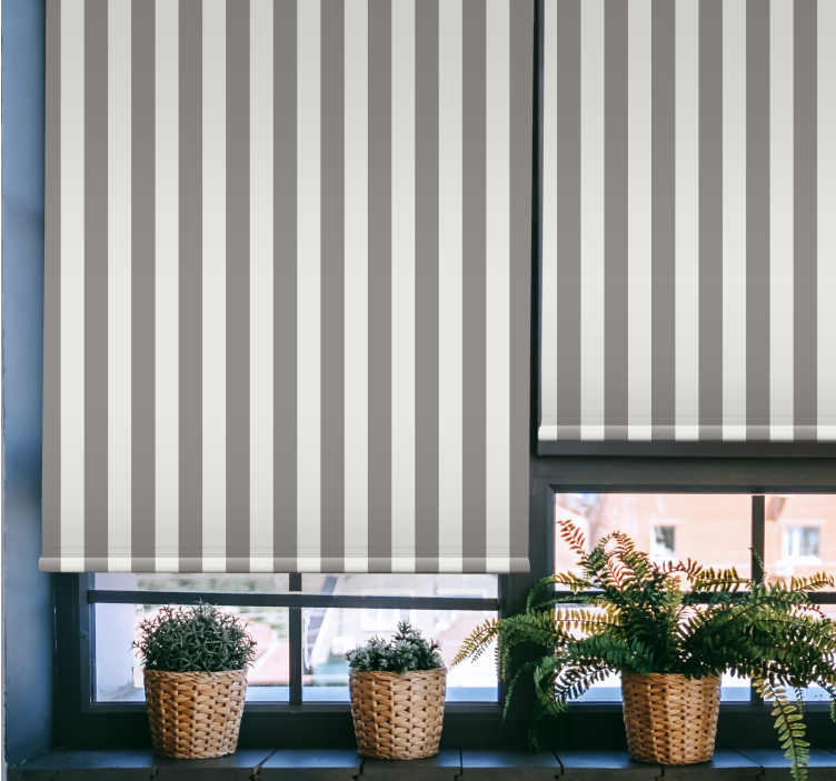 White grey stripes Nordic blind - TenStickers