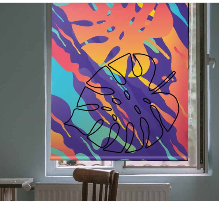 Abstract leaf motifs modern roller blind - TenStickers