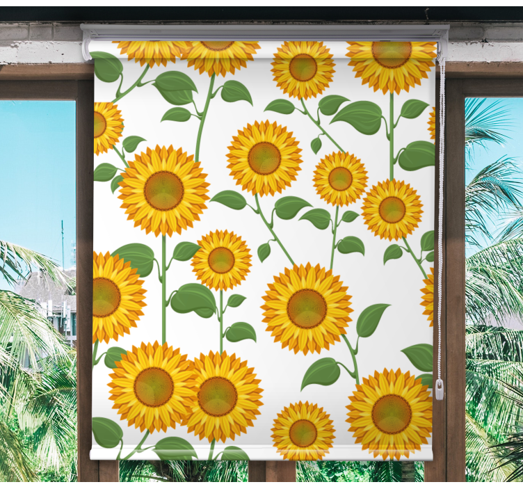 Animated sunflowers Flower blind - TenStickers
