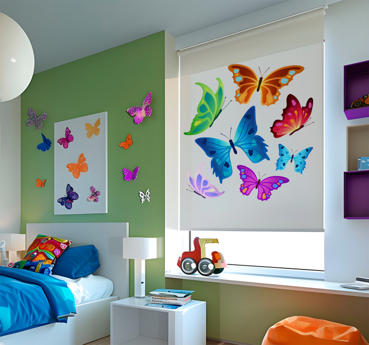 Big colorful wings Butterflies blind - TenStickers