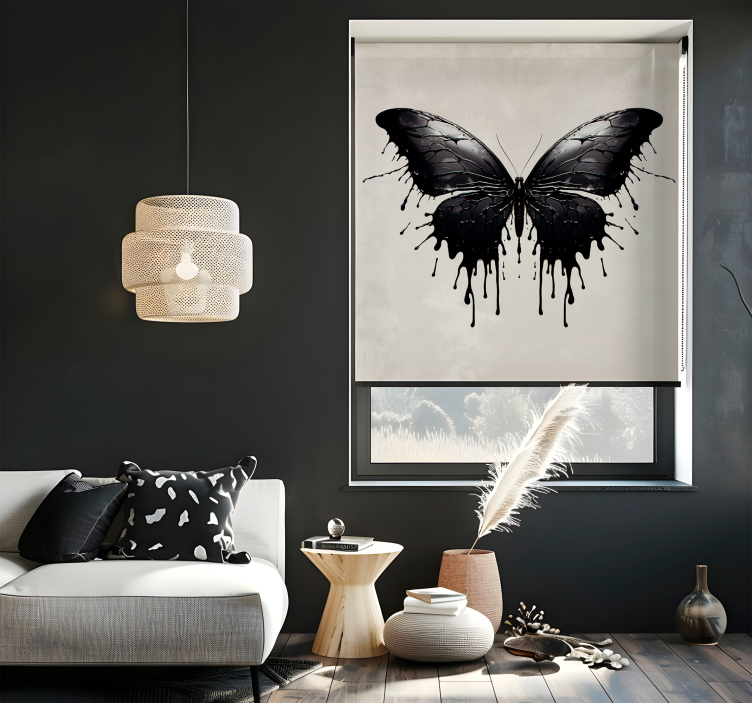 Black big wings Butterflies blind - TenStickers