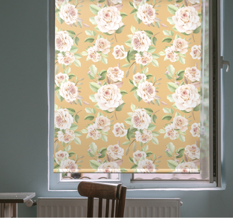 Blooming rose pattern flowers and plants roller blind - TenStickers