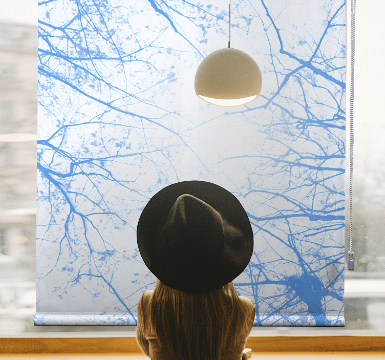 Blue Tree Branches tree roller blind - TenStickers