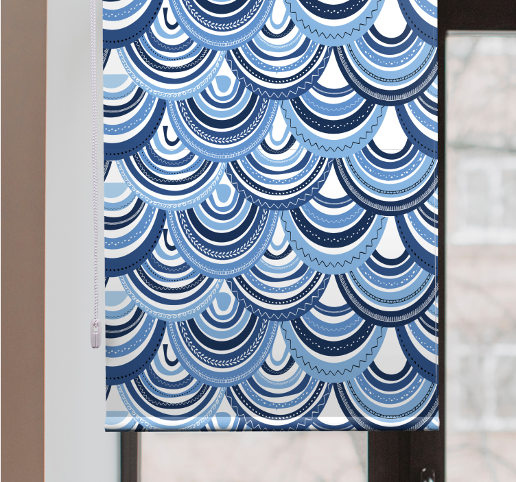 Blue wave patterns texture and pattern roller blind - TenStickers