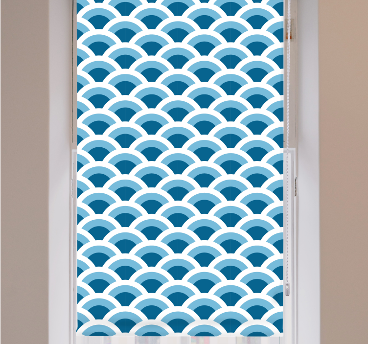 Blue Waves Pattern  roller blind - TenStickers