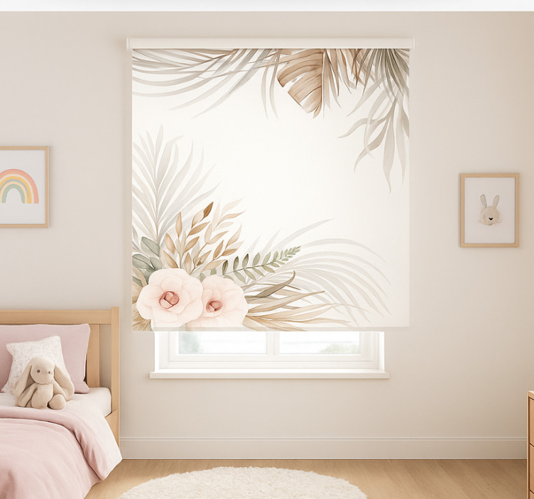 Boho floral design children room roller blind - TenStickers