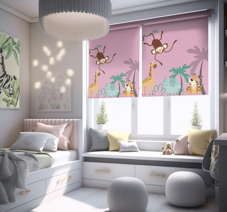 "Boho" kids jungle Various animal blind - TenStickers