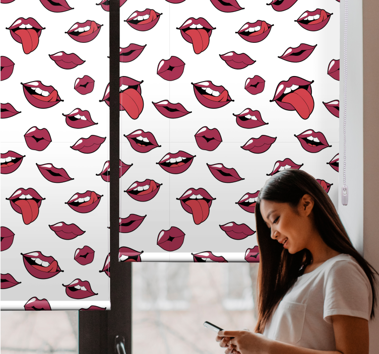 Bold Lip Patterns fun roller blind - TenStickers