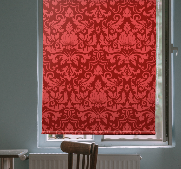 Red botanical grace elegant roller blind - TenStickers
