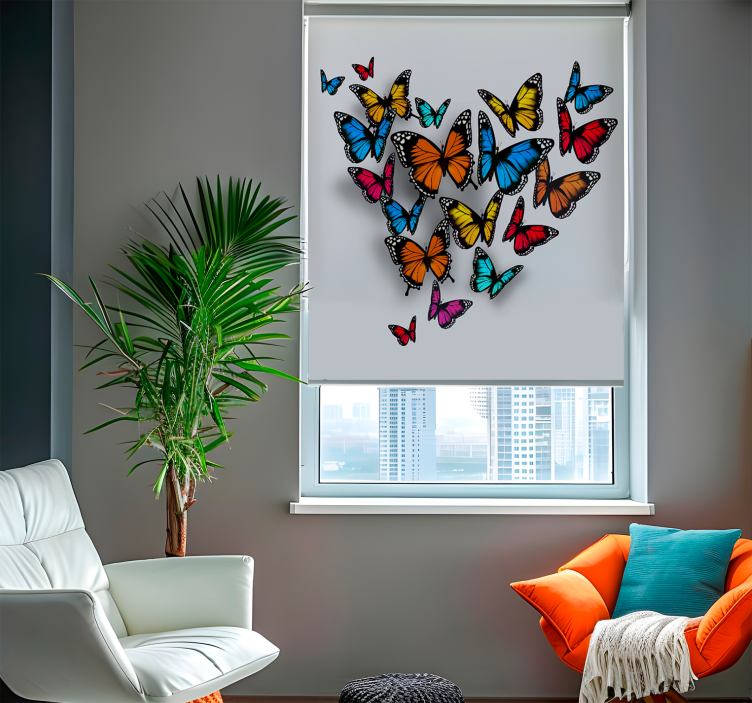 bright colorful Butterflies blind - TenStickers