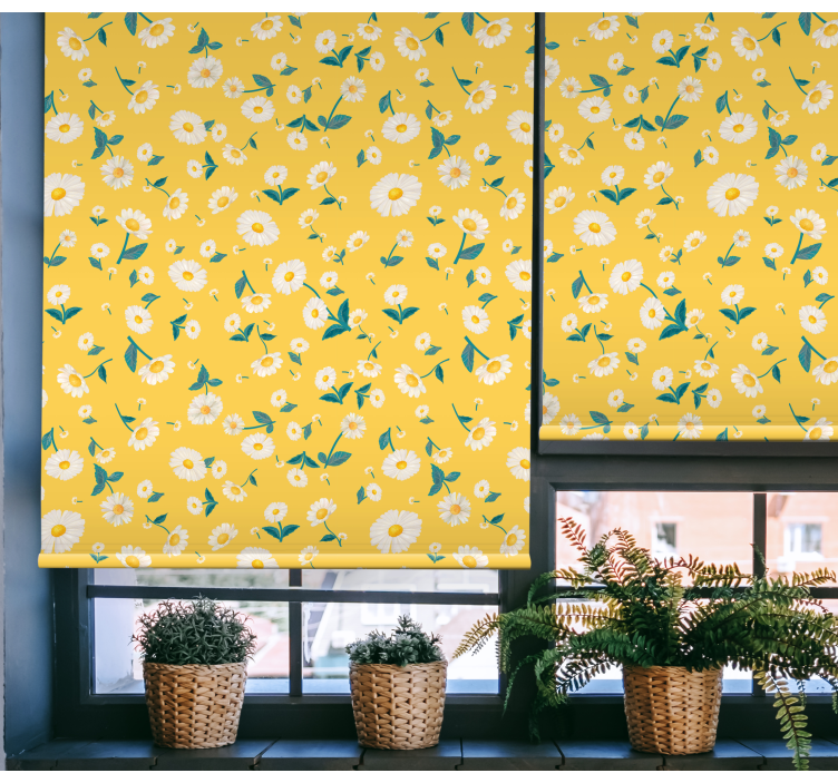 Bright yellow flowers Kitchen roller blind - TenStickers