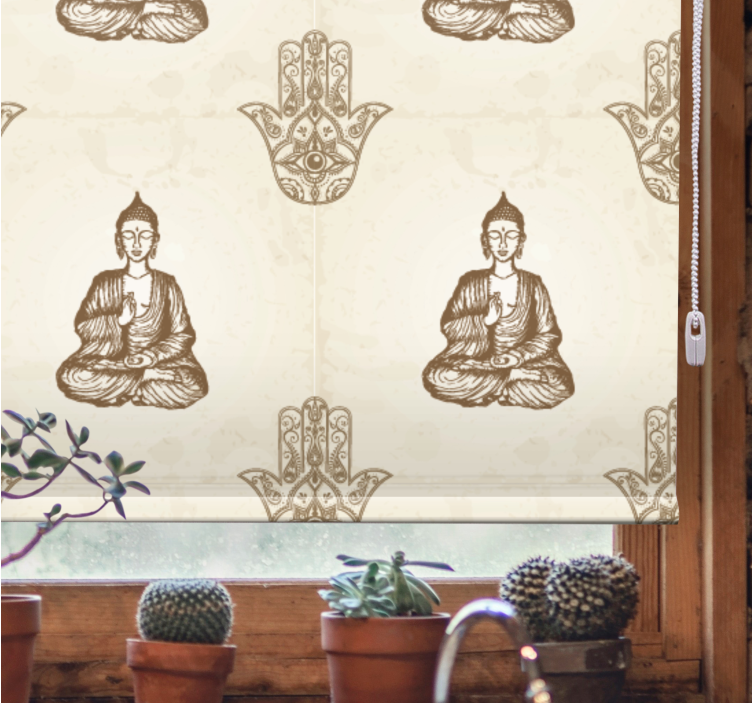 Buddha symbol patterns zen roller blind - TenStickers