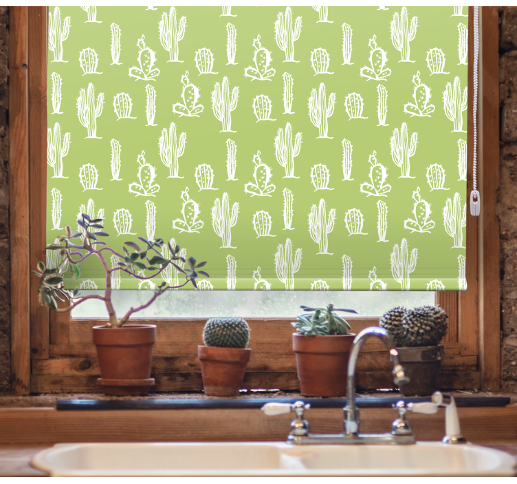 Cactus seamless background Bathroom blind - TenStickers