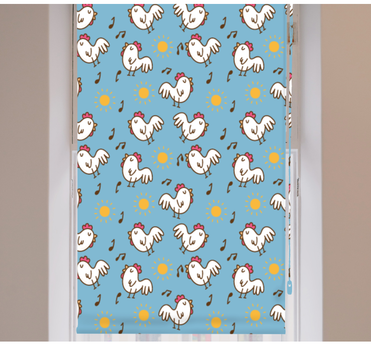 Chicken and sun pattern animal roller blind - TenStickers