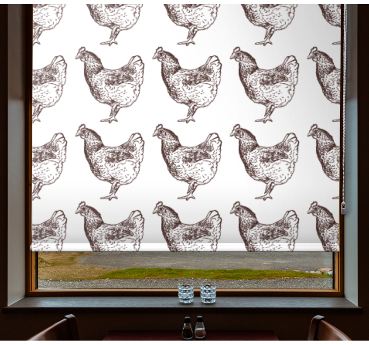 Charming Chicken Pattern animal roller blind - TenStickers